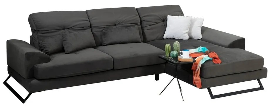 Sötétszürke sarokkanapé (jobb oldali) Frido – Balcab Home