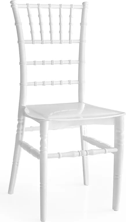Chiavari szék - Tiffany modell, rakásolható szék fehér színben