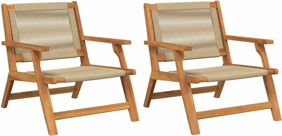 vidaXL Kerti bútor 2 pcs Bézs 67 x 76 x 73 cm Tömör Akácfa