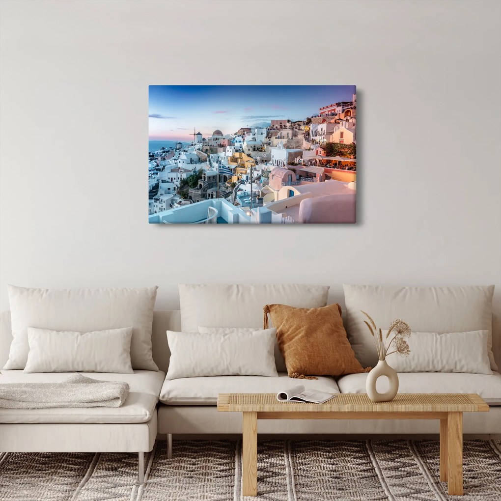 Kép - Alkonyat Santoriniban (90x60 cm)