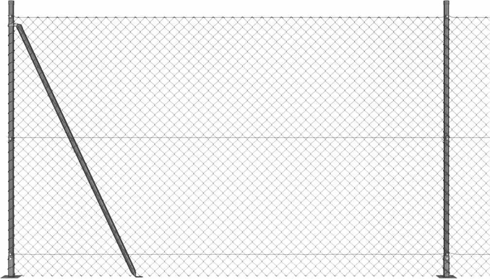 vidaXL Kerítésoszlop Szürke 10 x 1,6 m (40 x 40 mm rács) Acél és PVC