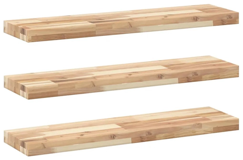 3 db kezeletlen tömör akácfa függőpolc 100 x 20 x 4 cm