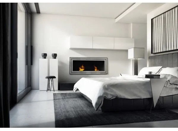 Kratki JULIET/1800/TUV - Beépíthető BIO kandalló JULIET 65x180 cm 3x2,5kW króm