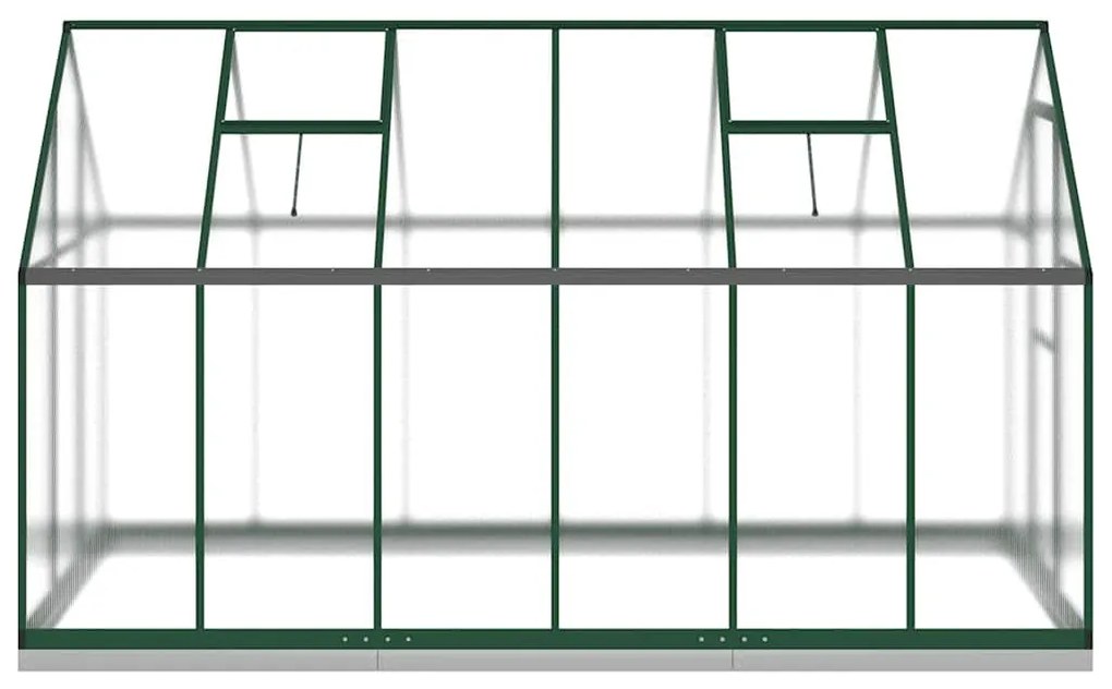 zöld alumínium melegház alapvázzal 334x169x202 cm