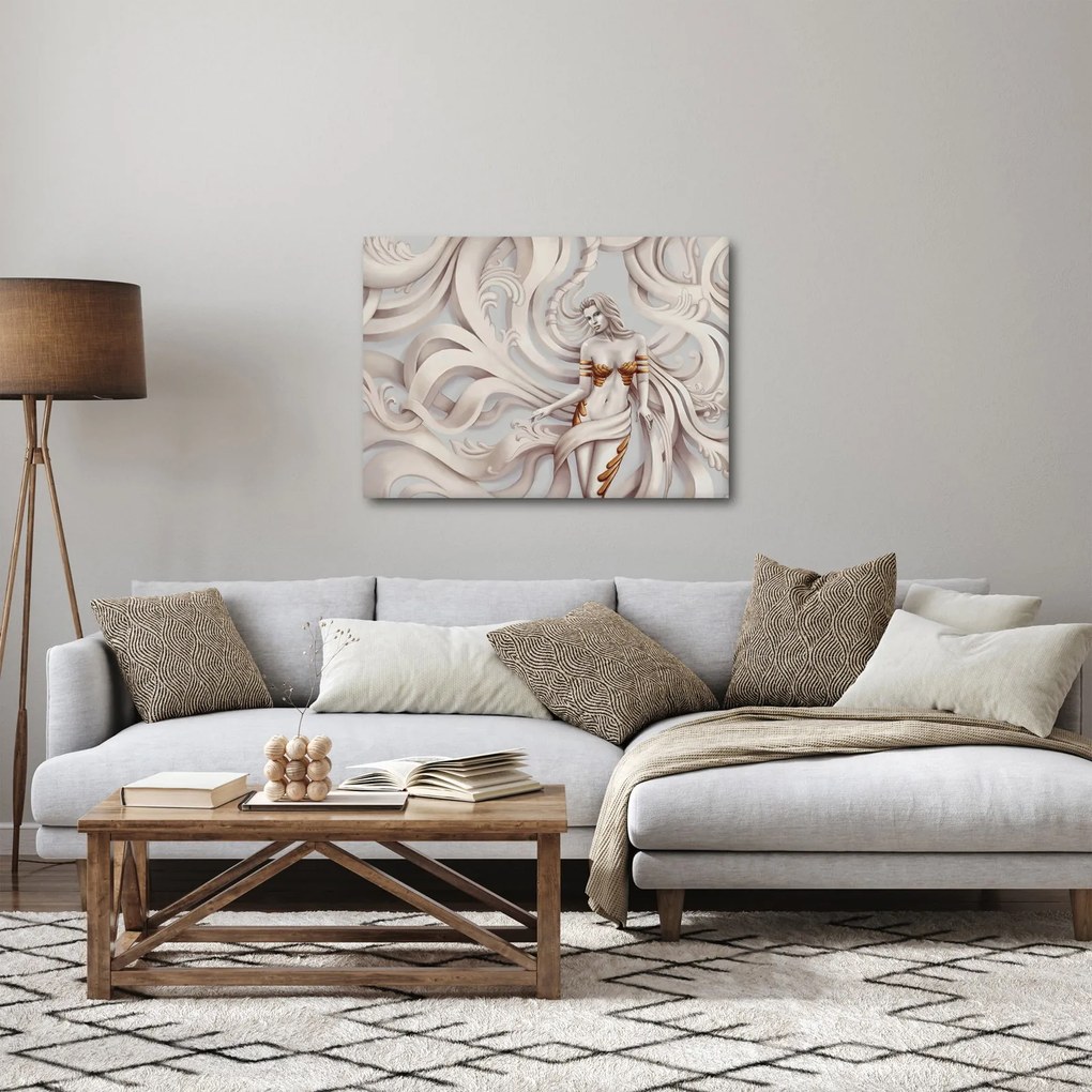Az istennő képe virágmotívummal (70x50 cm)
