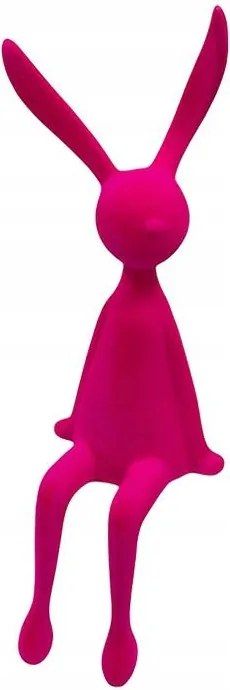 Figura Dekoráció Nyuszi Ülő figura Húsvét rózsaszín magenta 35 cm