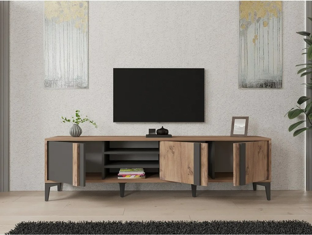 Mengu Atlantic Pine and Anthracite TV-asztal