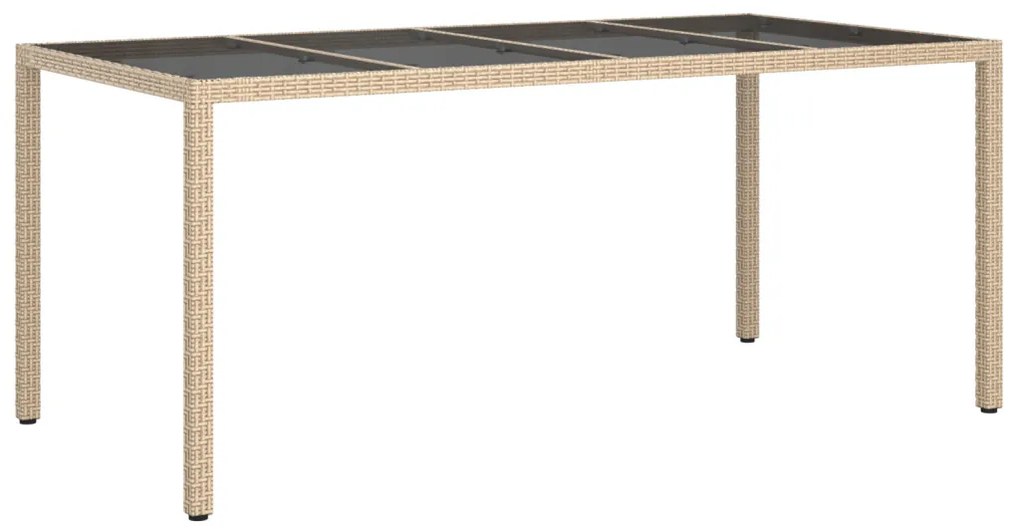 Kerti Étkezőasztal Bézs 190x90x75 cm Polirattan
