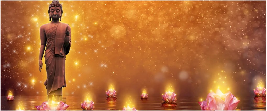 Kép - Buddha arany csillogással (120x50 cm)