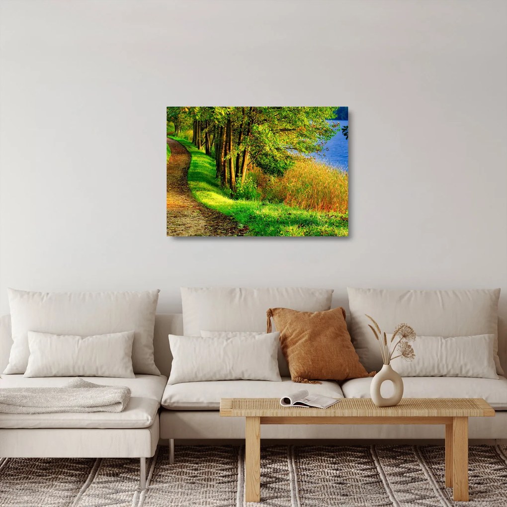 A víz menti sétányok képe (üvegen) (70x50 cm)