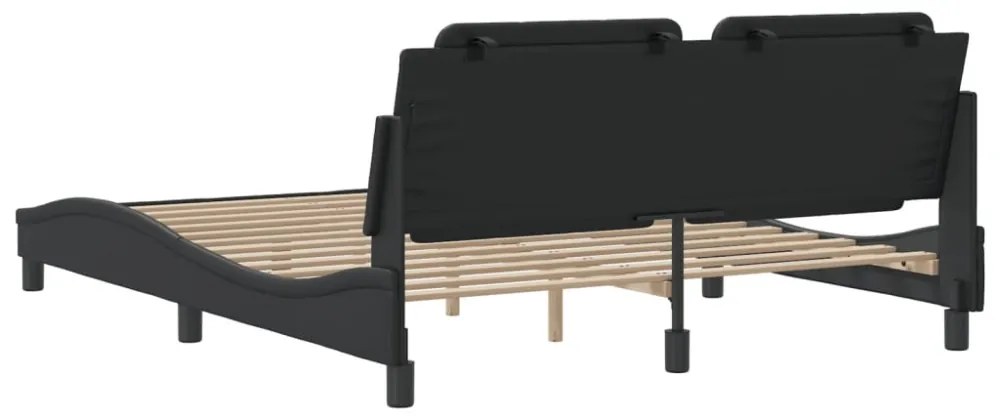 fekete műbőr ágykeret matrac nélkül Zadar 160x200 cm