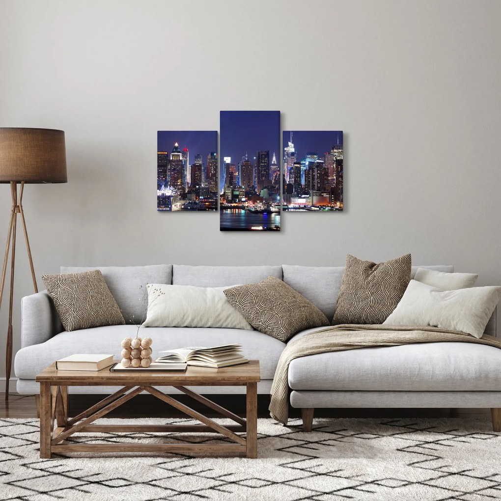 Kép - New York-i felhőkarcolók megvilágítva (90x60 cm)