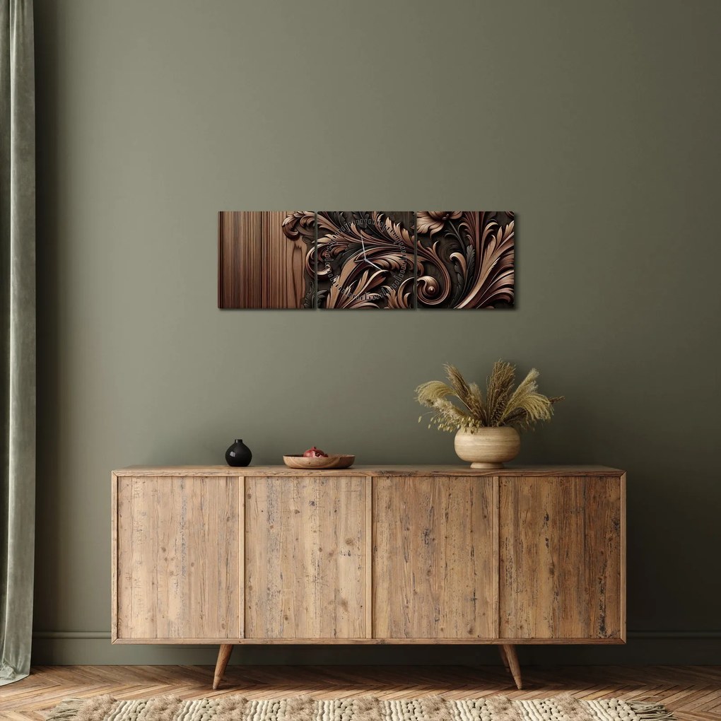 Kép - Faminta minta (órával) (90x30 cm)