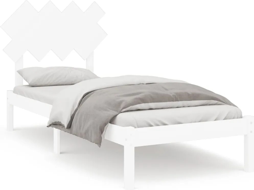 vidaXL fehér tömör fa ágykeret 90 x 190 cm (Single)