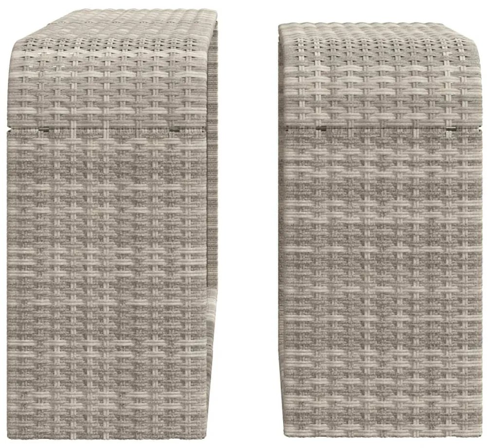 2 db világosszürke polyrattan tárolópolc