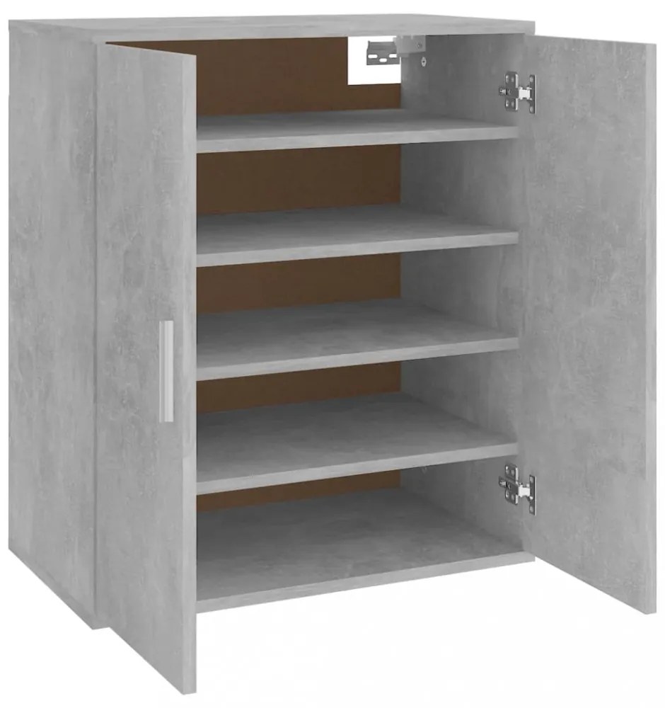betonszürke szerelt fa cipősszekrény 60 x 35 x 70 cm