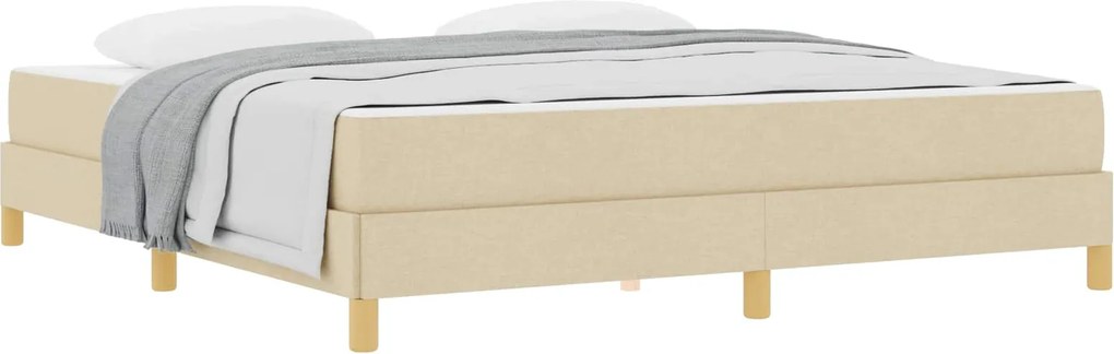 vidaXL Boxrugós ágy matracmal Krém 180 x 200 cm szövet