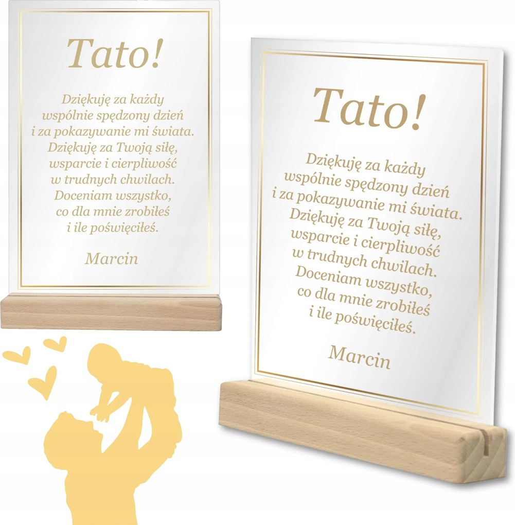 Apák Napi Ajándék Üveg Keret Ajándék Apák szobor Kívánság