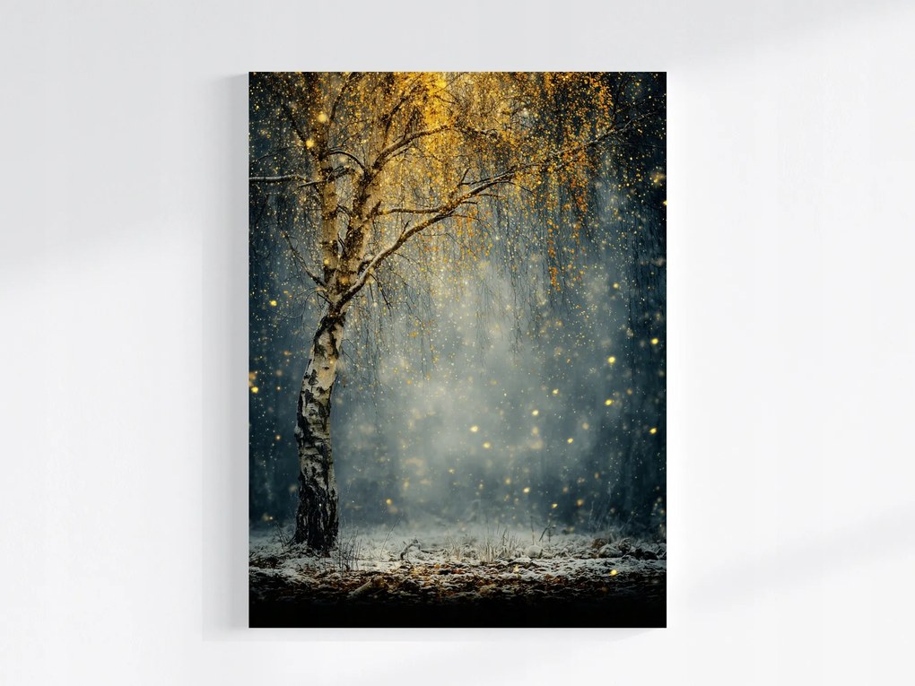 Vászonkép Canvas Természet Éjszaka Park Nyírfa Ősz Tél 60x80