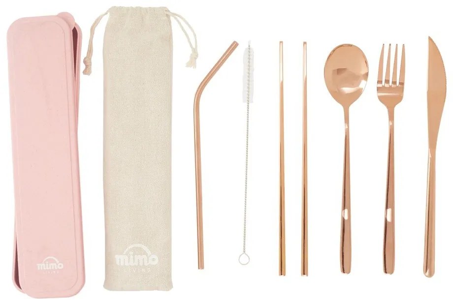 Rézszínű rozsdamentes acél evőeszköz készlet 6 db-os Mimo – Premier Housewares
