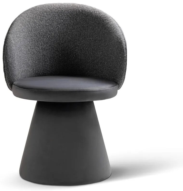 Sötétszürke bársony fotel Inez – Micadoni