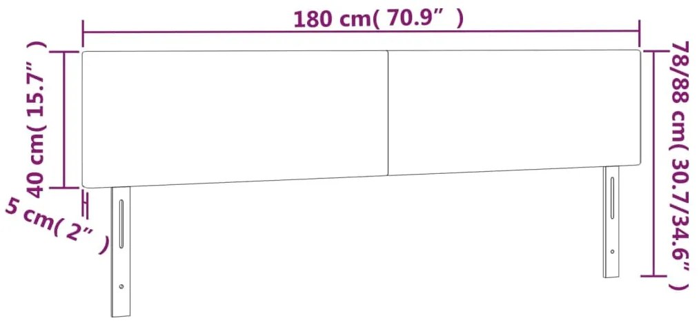 2 db fekete bársony fejtámla 90x5x78/88 cm