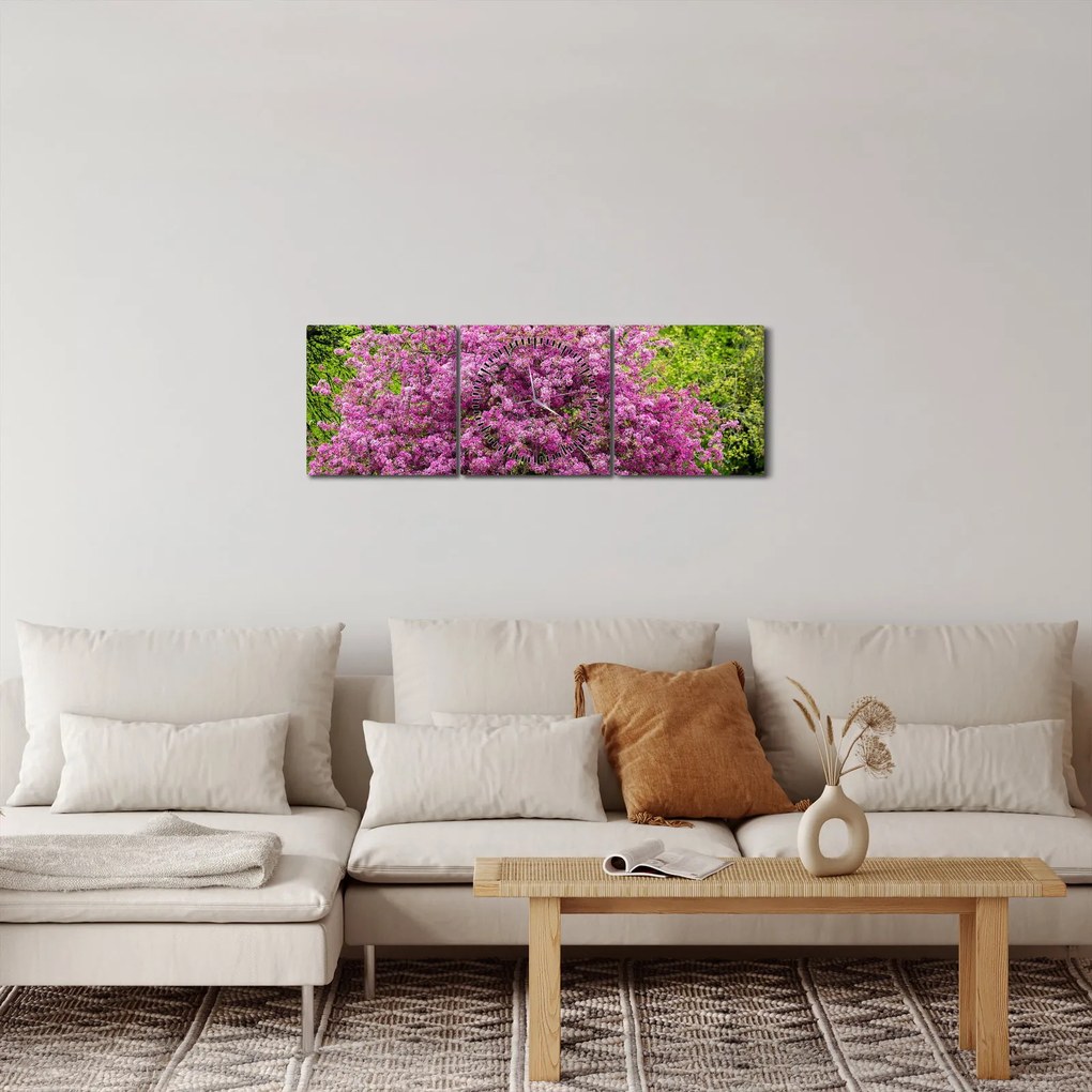 A réten virágzó fa képe (órával) (90x30 cm)