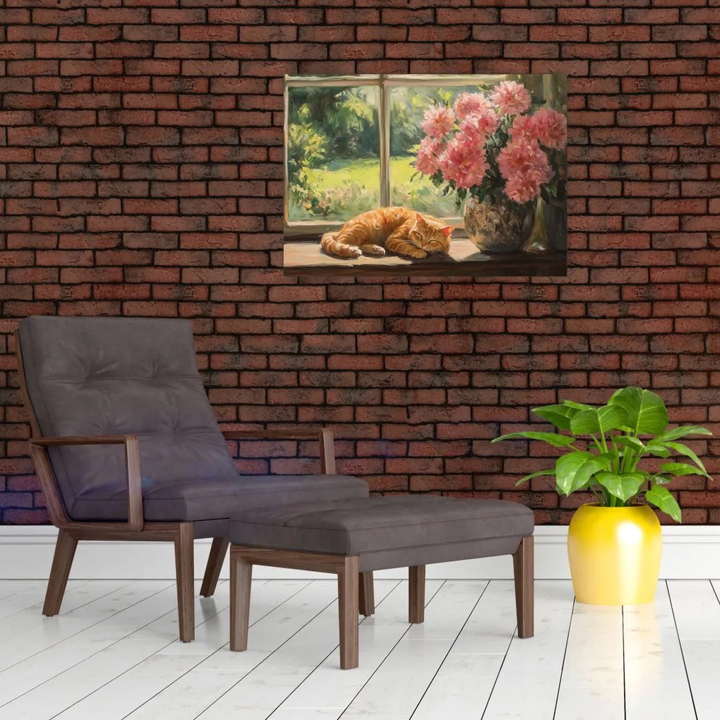 Kép - Macska az ablakban (70x50 cm)