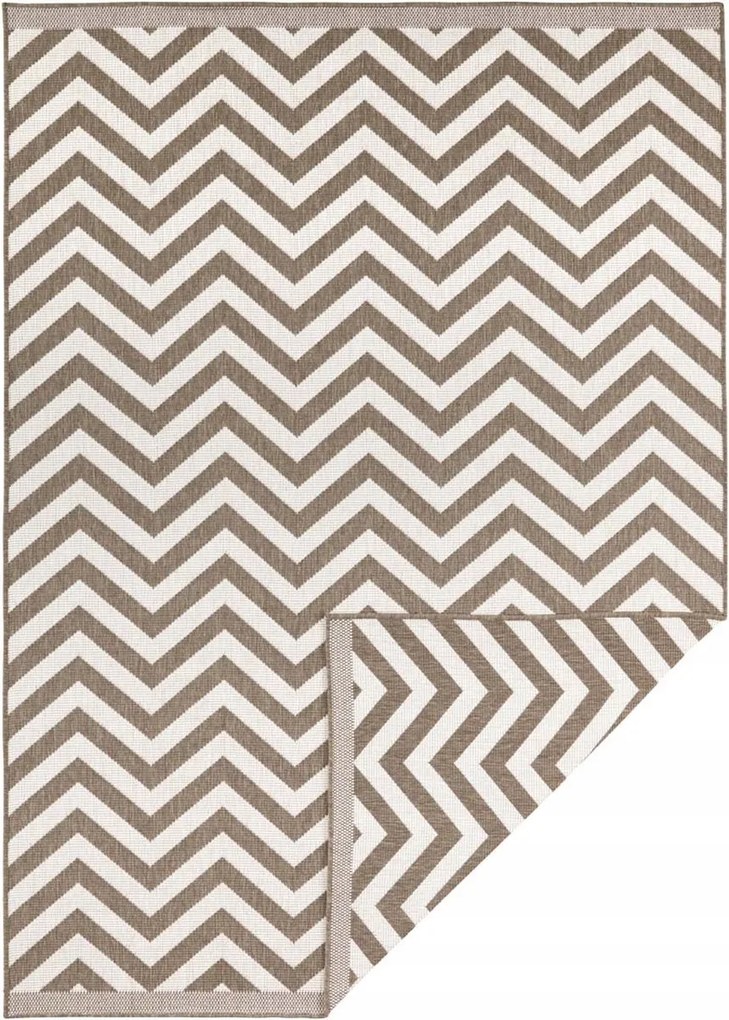 Cikk-cakk szőnyeg, teraszra barna Palma 160x230 cm