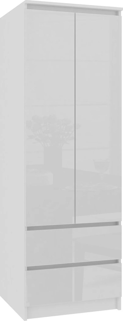 Star Szekrény S 60 cm 2 Ajtó 2 Fiók Pk Fehér Fehér Fényes Akd