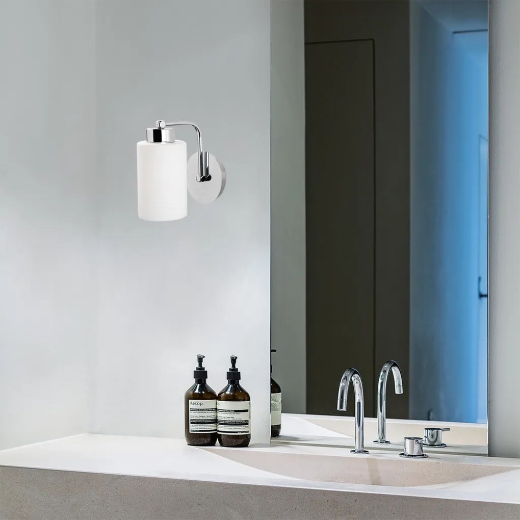 Balcova N-340 ezüst fém és üveg falilámpa