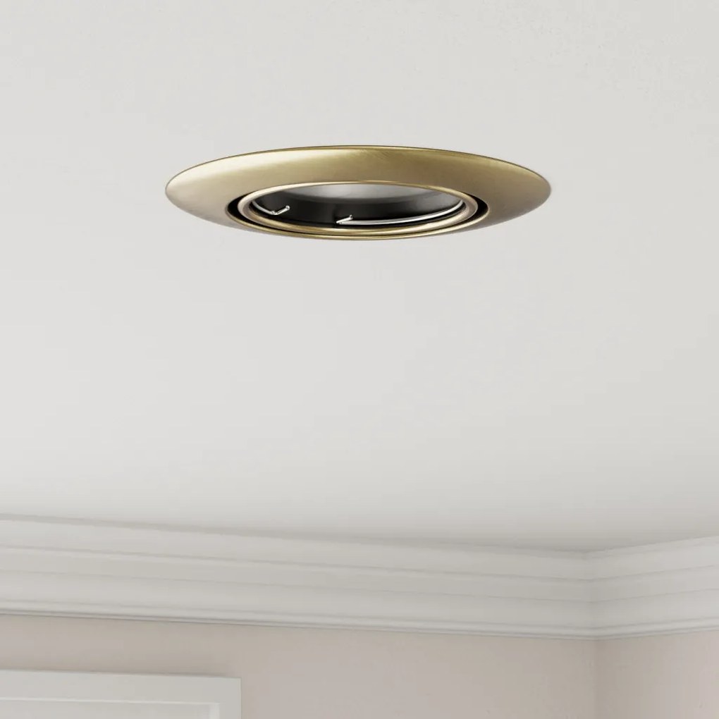Recesszált Spotlámpák 6 db Kerek GU10 Sárgaréz Ø90 mm Acél
