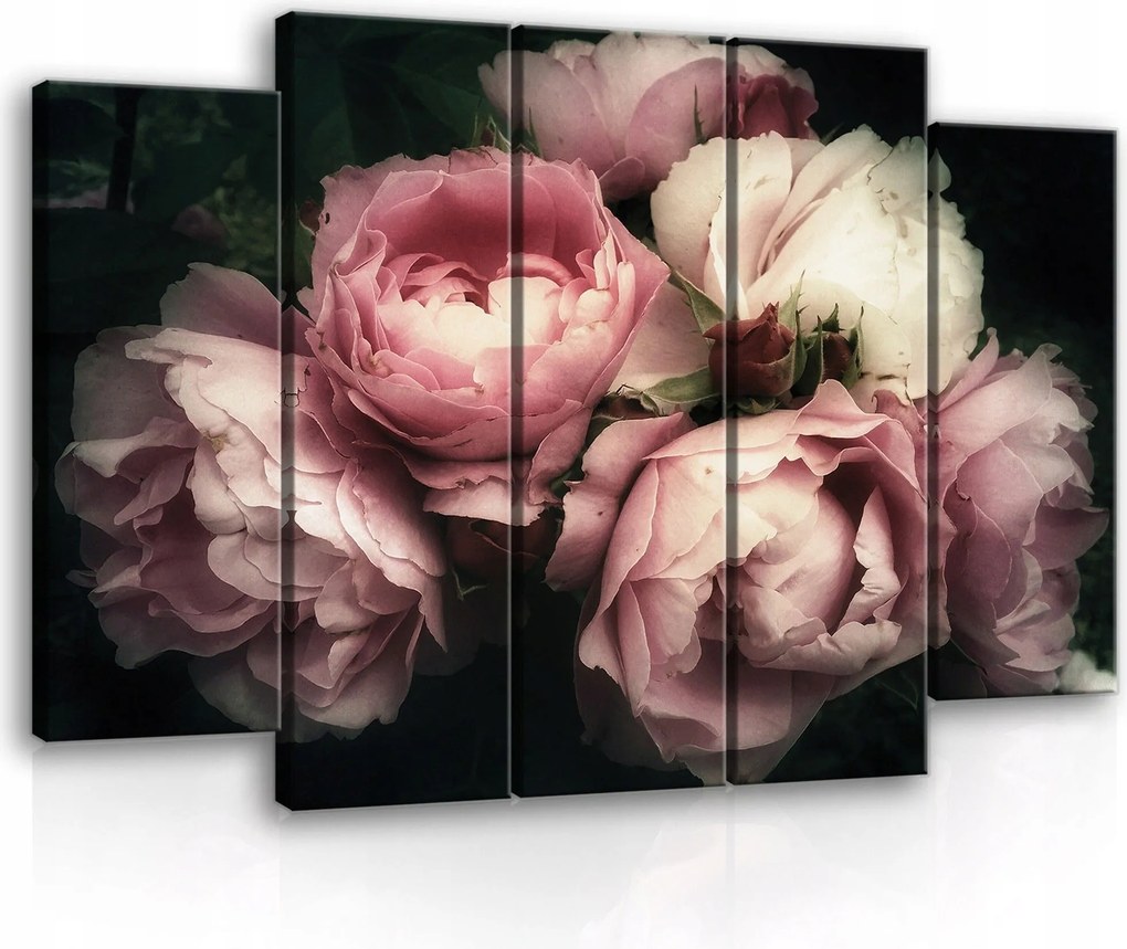 Vászonkép 150x100 Rózsa rózsaszín virágcsokor finom csendélet