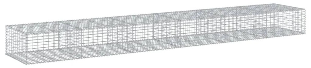 horganyzott vas gabion kosár fedéllel 600 x 100 x 50 cm