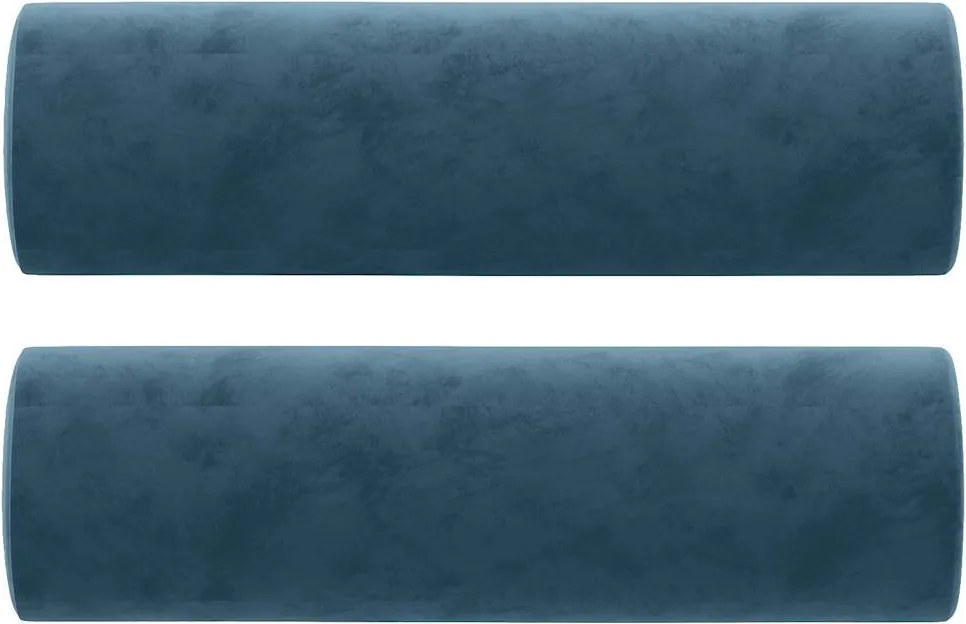 vidaXL 2 db kék bársony díszpárna Ø15x50 cm