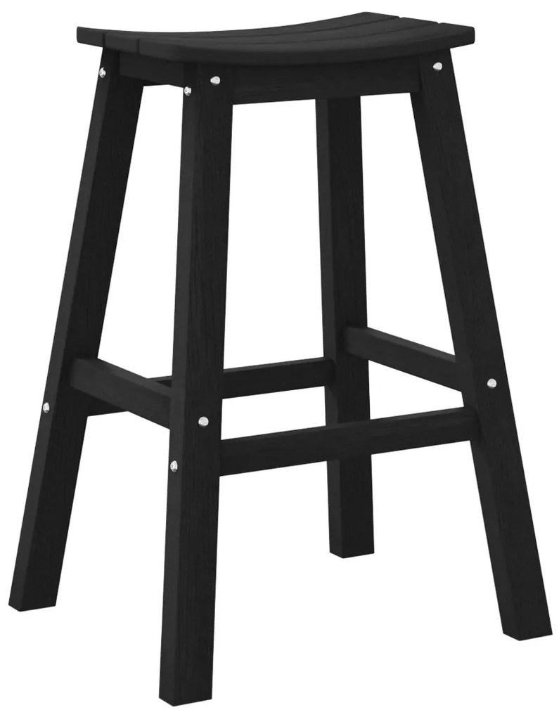 Bárszékek 2 db Fekete HDPE