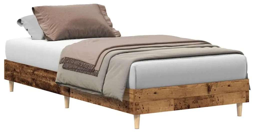 antik fa szerelt fa ágykeret matrac nélkül 75x190 cm
