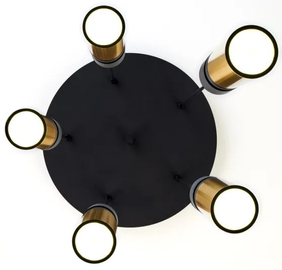 Jupiter 2017 - Csillár zsinóron ALAS 5xGU10/10W/230V arany/fekete