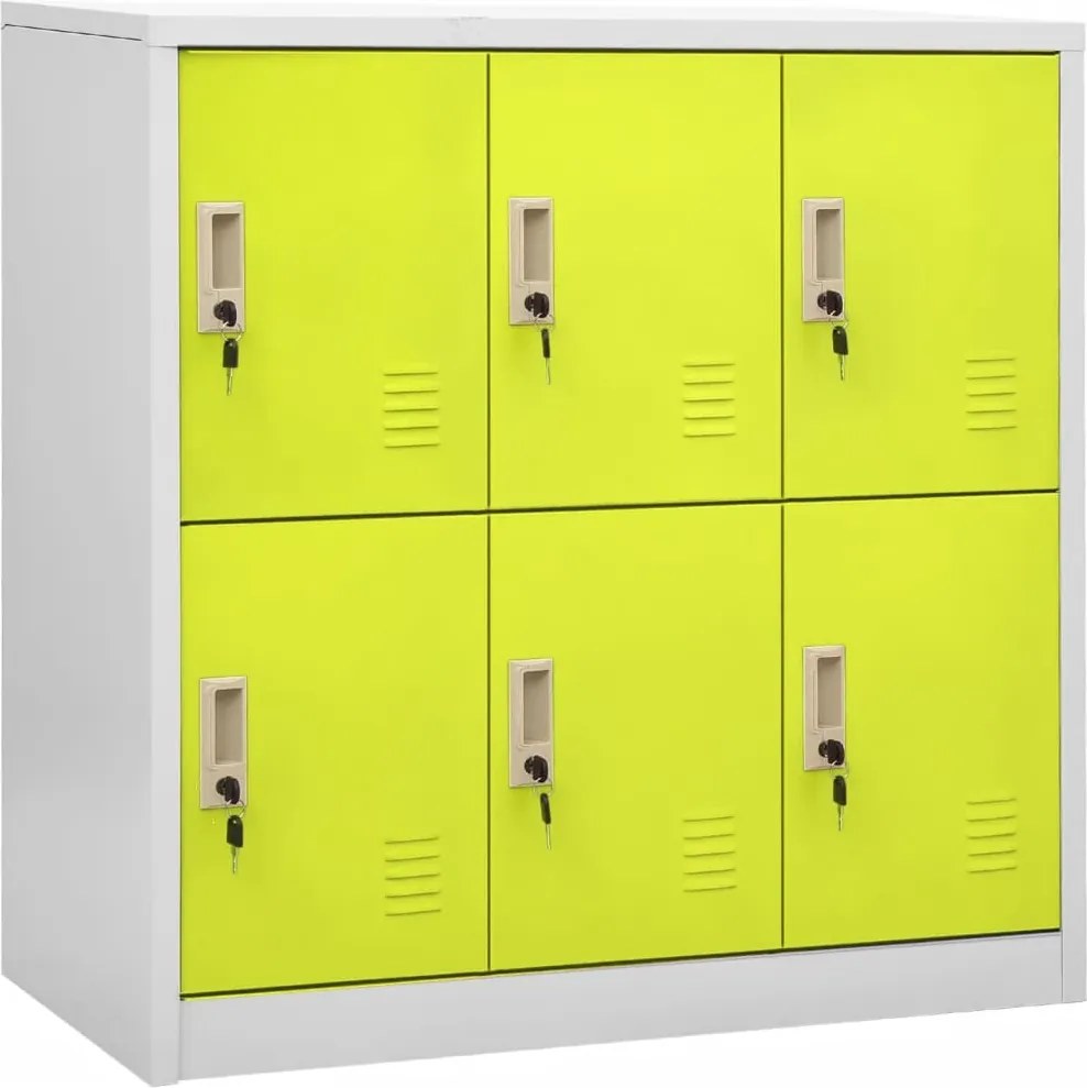vidaXL világosszürke-zöld acél zárható szekrény 90 x 45 x 92,5 cm