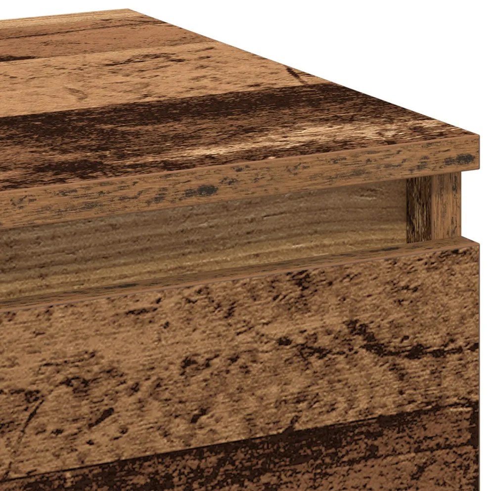 vidaXL Éjjeliszekrény fiókkal 2 pcs Régi fa 40 x 35 x 50 cm Faanyag