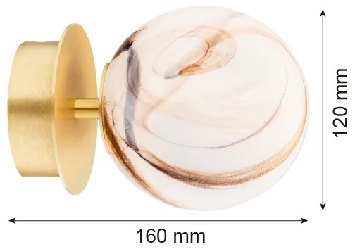 Argon 8453 - Fali lámpa FABIO 1xE14/7W/230V alabástrom arany