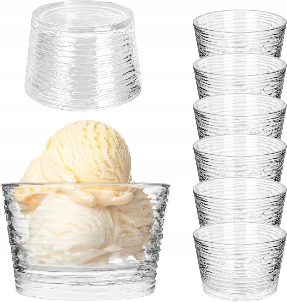 Fagylalt Poharak Desszertek Üveg 6x 290ml Fagylalt Desszertek Tartályok