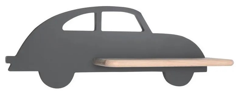 LED gyerekszoba falilámpa polccal CAR LED/5W/230V szürke/fa