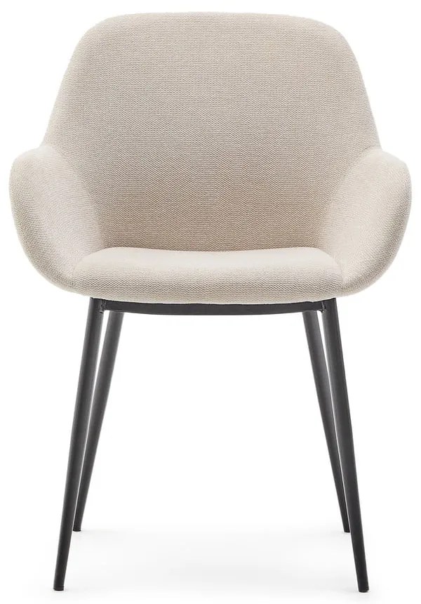 Krémszínű kárpitozott étkezőfotel Konna – Kave Home