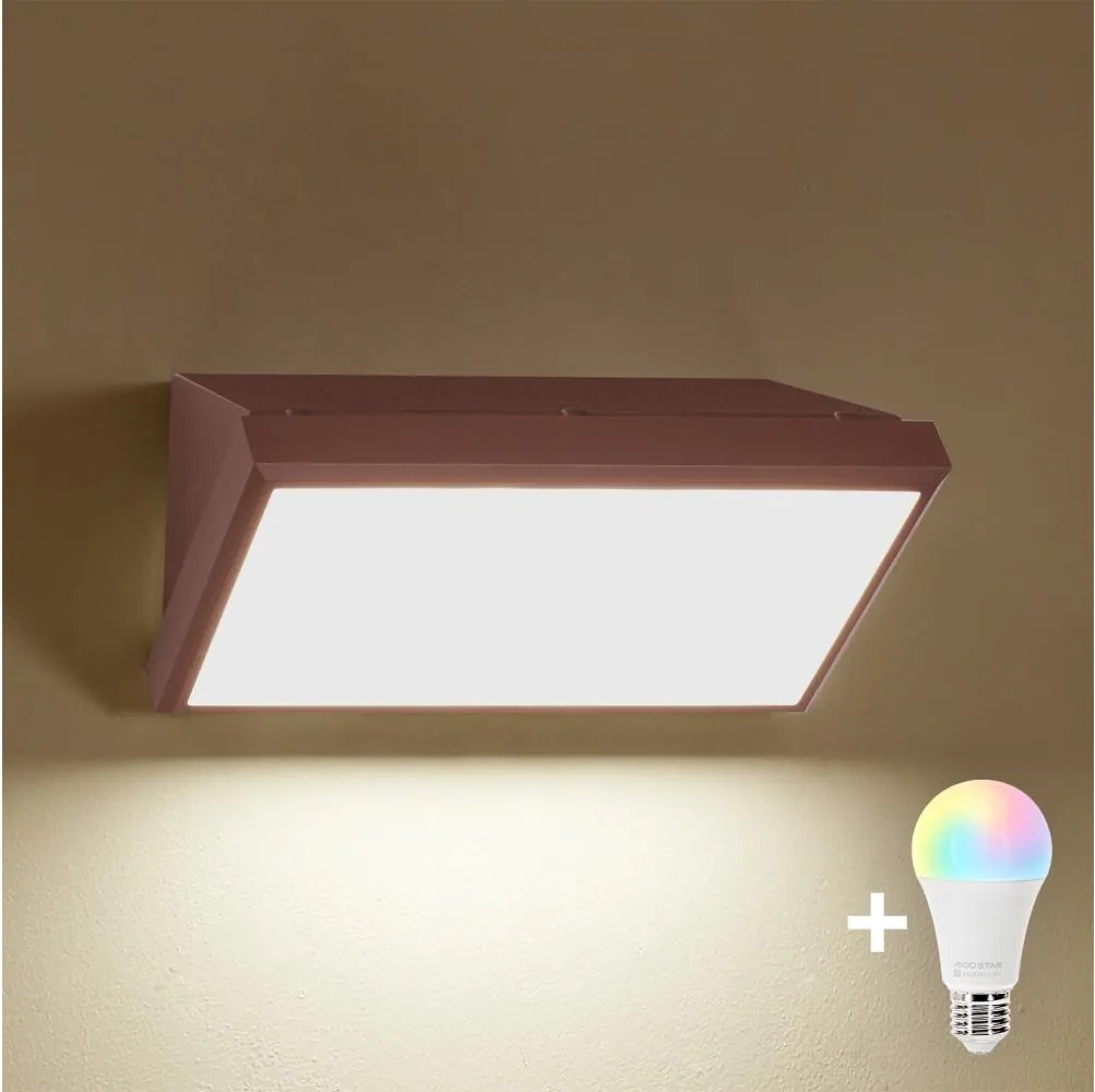Brilagi - LED RGBW kültéri fali lámpa TRIANGLE 1xE27/9W/230V barna IP65