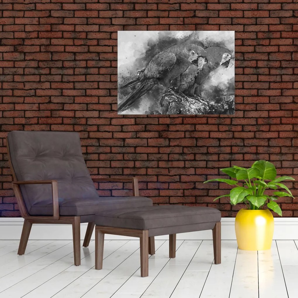 Kép - Akvarell papagájok (70x50 cm)