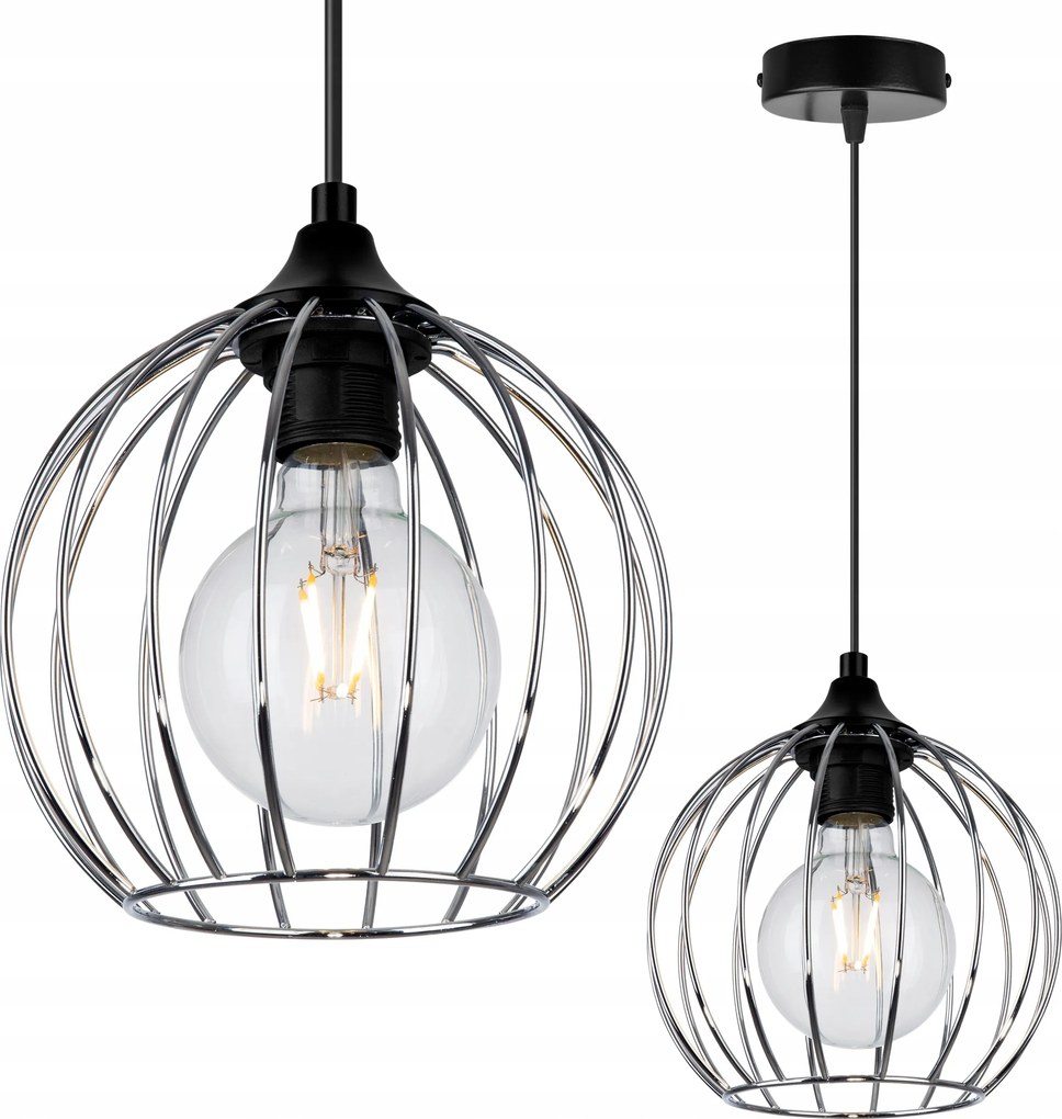 Mennyezeti Lámpa Lógó Csillár Szimpla Plafon Drót Króm Led