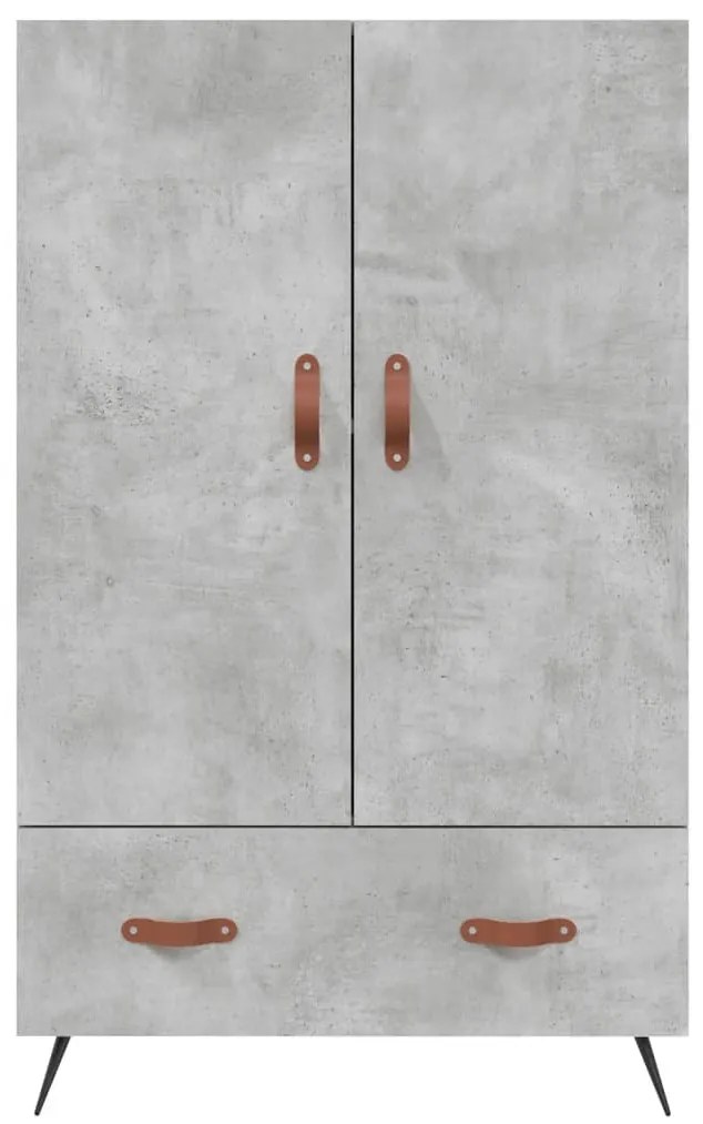 betonszürke szerelt fa magasszekrény 69,5 x 31 x 115 cm