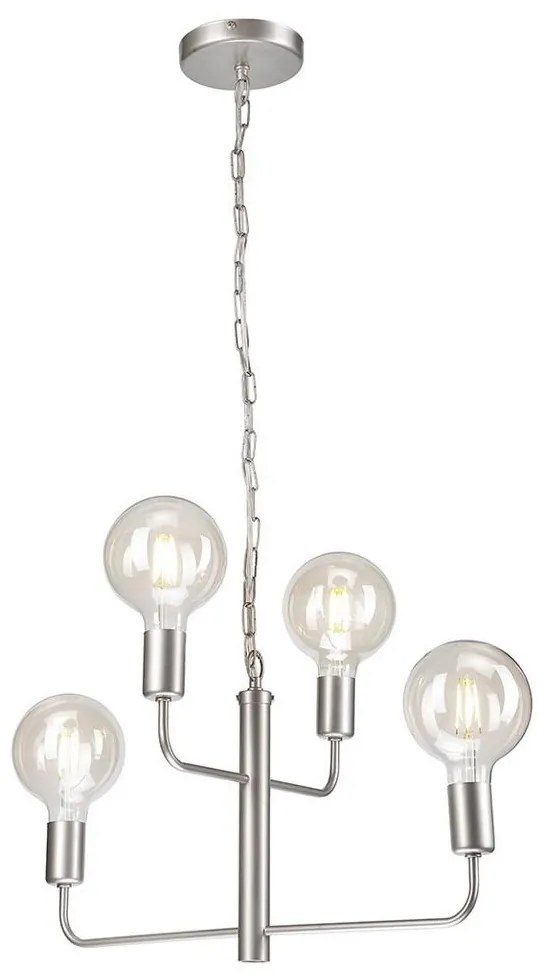 Csillár láncon ORLANDO 4xE27/60W/230V ezüst