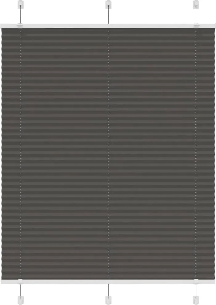vidaXL pliszírozott redőny fekete 110x150 cm szövetszélesség 109,4 cm